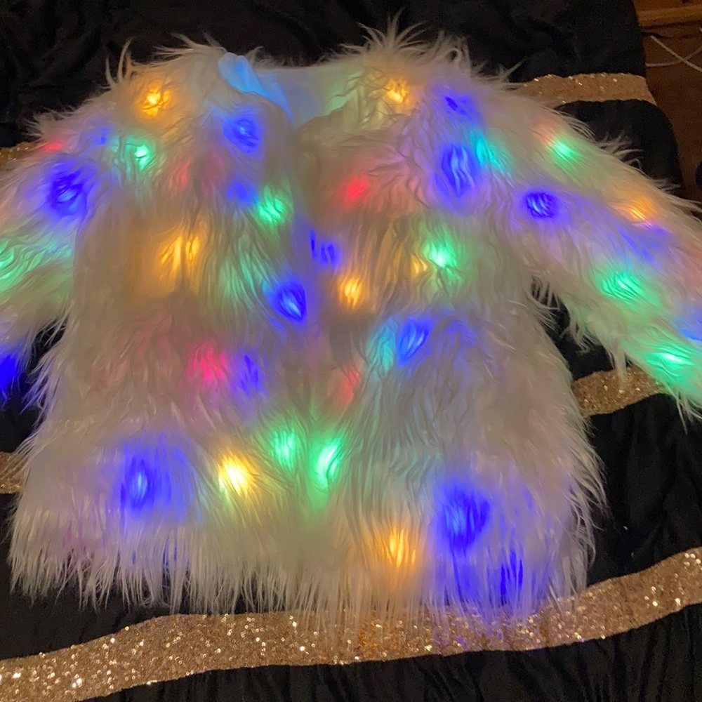 Light up fluffy coat